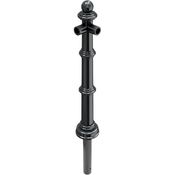 Dekorativ puller i aluminium | serie 495.01B | Hj�rnestolpe til tv�rstang 90�